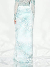 KIZN Leopard Print Front Draped Maxi Skirt